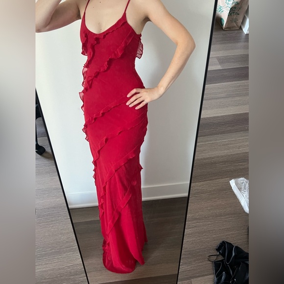 Mango Long Red Dress - Picture 5 of 9